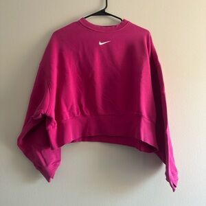 Nike Women's Fuchsia Cropped Hoodie